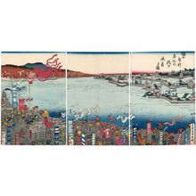 Japanischer Druck "Akamatsu castle" von Utagawa Sadahide, 歌川貞秀 (Utagawa Sadahide)