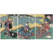 二代歌川国貞: The First Month (Mutsuki), from the series The Five Festivals Represented by Eastern Genji (Azuma Genji mitate gosekku) - ボストン美術館