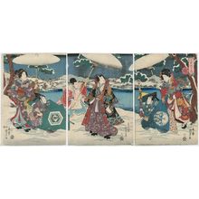 Utagawa Kunisada II: Snow (Yuki), from the series Moon, Snow, and Flowers (Getsusekka no uchi) - Museum of Fine Arts