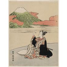 山本義信: Young Man Viewing Mt. Fuji (Parody of Saigyô Hôshi?) - ボストン美術館