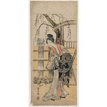 Utagawa Toyomaru: Woman in a Garden - ボストン美術館