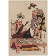 Torii Kiyonaga: Actor Ichikawa Danjûrô V with a Courtesan and a Kamuro - Museum of Fine Arts