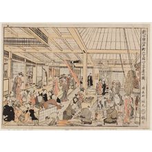 鳥居清長: The Chôjiya at Edo-machi Nichôme in the New Yoshiwara (Shin Yoshiwara Edo-machi nichôme Chôjiya no zu) - ボストン美術館