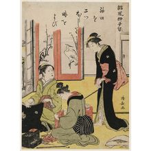 Torii Kiyonaga: Mother-in-law Criticizing the Bride, from the series Humorous Poems of the Willow (Haifû yanagidaru) - Museum of Fine Arts