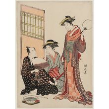 Torii Kiyonaga: Actor Ichikawa Yaozo III with a Courtesan and a Geisha - Museum of Fine Arts