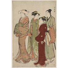 Torii Kiyonaga: A Lady, Two Maids, and a Manservant - Museum of Fine Arts