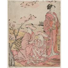 Katsukawa Shuncho: Cherry Blossom Viewing at Goten-yama - Museum of Fine Arts
