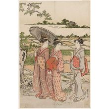 Hosoda Eishi: Three Women Returning From a Visit To a Temple - Museum of Fine Arts
