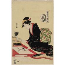Hosoda Eishi: Painting (Ga), from the series The Six Arts in Fashionable Guise (Fûryû yatsushi rikugei) - Museum of Fine Arts