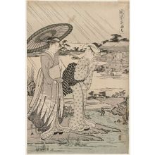 Hosoda Eishi: Praying for Rain (Amagoi), from the series Fashionable Versions of the Seven Komachi (Fûryû nana Komachi) - Museum of Fine Arts