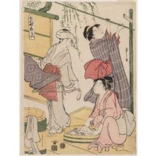 細田栄之: Washing (Arai), from the series Seven Komachi (Nana Komachi) - ボストン美術館