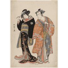 勝川春章: Actors Matsumoto Kôshirô IV as Chôemon and Segawa Kikunojô III as Ohan - ボストン美術館