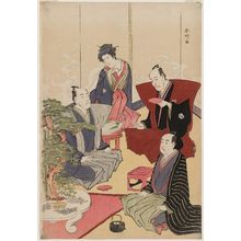 勝川春好: Party of Actors: Yamashita Kinsaku, Ichikawa Danjûrô, Matsumoto Kôshirô, and Ichikawa Monnosuke - ボストン美術館