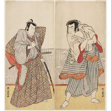 勝川春好: Actors Onoe Matsusuke (R) and Ichikawa Danjûrô V (L) - ボストン美術館