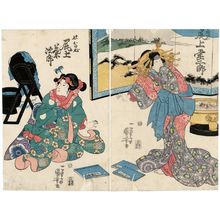 Utagawa Kuniyoshi: Actors Onoe Eizaburô (R), Onoe Kikujirô (L) - Museum of Fine Arts