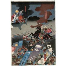 Estampe japonaise "Direct Confrontation between the Two Generals at the Battle of Kawanakajima (Kawanakajima ryôshô jikisen no zu)" par Utagawa Kuniyoshi, 歌川国芳 (Utagawa Kuniyoshi)