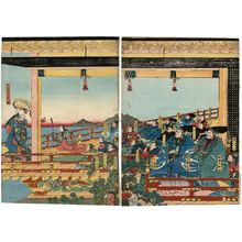 Utagawa Kuniyoshi, 歌川国芳 (Utagawa Kuniyoshi)による浮世絵「Taira Kiyomori Uses Incantations to Delay the Sunset」