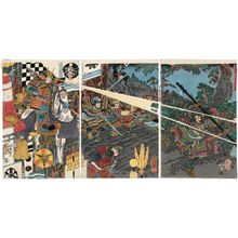 Utagawa Kuniyoshi: Prince Shôtoku Kills Mononobe no Moriya (Shôtoku Taishi Mononobe no Moriya chûbatsu no zu) - Museum of Fine Arts
