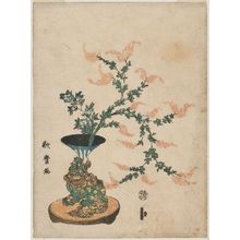 Kitagawa Utamaro: Flower Arrangement with Bush Clover and Bellflowers - Museum of Fine Arts