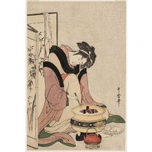 喜多川歌麿: Naniwaya Okita (second edition, without rebus title) - ボストン美術館