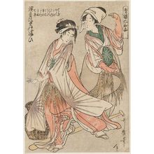 Kitagawa Utamaro: Merriment in Hamanezu Village (Hamanezu sato no nigiwai), from the series The Niwaka Festival in the Yoshiwara (Seiro Niwaka) - Museum of Fine Arts