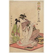 Kitagawa Utamaro: The Hour of the Dog (Inu no koku), from the series The Twelve Hours in the Yoshiwara (Seirô jûni toki tsuzuki) - Museum of Fine Arts