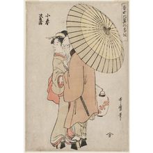 Kitagawa Utamaro: Koharu and Jihei, from the series Musical Program of True Love (Ongyoku hiyoku no bangumi) - Museum of Fine Arts