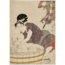 Kitagawa Utamaro: Woman Bathing a Small Boy - Museum of Fine Arts