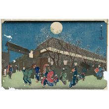 Utagawa Hiroshige: Cherry Blossoms at Night on Naka-no-chô in the Yoshiwara (Yoshiwara Naka-no-chô yozakura), from the series Famous Places in the Eastern Capital (Tôto meisho) - Museum of Fine Arts
