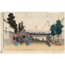 歌川広重: Kasumigaseki (with kites), from the series Famous Places in Edo (Kôto meisho) - ボストン美術館