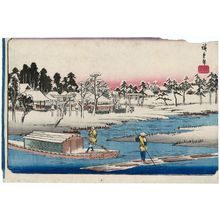 Utagawa Hiroshige: Clear Weather after Snow at Massaki (Massaki yukibare no zu), from the series Famous Places in the Eastern Capital (Tôto meisho) - Museum of Fine Arts