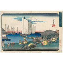 Utagawa Hiroshige: Evening View of Takanawa (Takanawa no yûkei), from the series Famous Places in the Eastern Capital (Tôto meisho) - Museum of Fine Arts