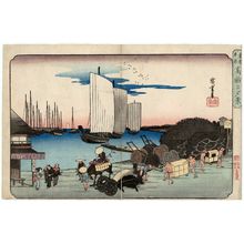 Utagawa Hiroshige: Evening View of Takanawa (Takanawa no yûkei), from the series Famous Places in the Eastern Capital (Tôto meisho) - Museum of Fine Arts