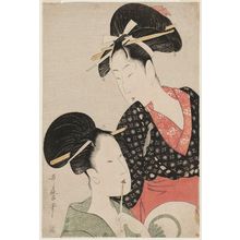 Kitagawa Utamaro: Women Holding a Pipe and a Round Fan - Museum of Fine Arts