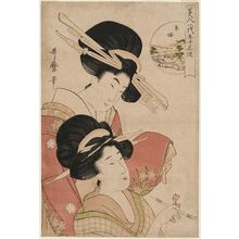 Kitagawa Utamaro: Hiratsuka, from the series Fifty-three Stations in the Life of a Beauty (Bijin ichidai gojûsan tsugi) - Museum of Fine Arts