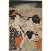Kitagawa Utamaro: Women Viewing Fireworks at Ryôgoku Bridge - Museum of Fine Arts