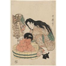 Kitagawa Utamaro: Yamauba Bathing Kintarô - Museum of Fine Arts