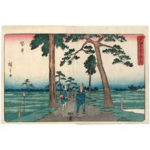 Utagawa Hiroshige: Fukuroi, second version, from the series The Fifty-three Stations of the Tôkaidô Road (Tôkaidô gojûsan tsugi no uchi), also known as the Gyôsho Tôkaidô - Museum of Fine Arts