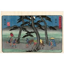 Utagawa Hiroshige: Akasaka, from the series The Fifty-three Stations of the Tôkaidô Road (Tôkaidô gojûsan tsugi no uchi), also known as the Gyôsho Tôkaidô - Museum of Fine Arts