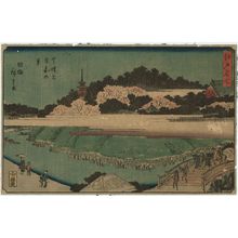 Utagawa Hiroshige, 歌川広重 (Utagawa Hiroshige I)による浮世絵「View in Front of Zôjô-ji Temple in Shiba (Shiba Zôjô-ji mae no kei), from the series Famous Places in Edo (Edo meisho)」