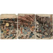 Japanese Print "The Origins of Sacred Dance at the Heavenly Cave (Iwato kagura no kigen)" by Utagawa Kunisada, 歌川国貞 (Utagawa Kunisada I (Toyokuni III))