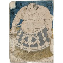 Utagawa Kunisada: Yokozuna Grand Champion Sumô Wrestler Hidenoyama Raigorô Entering the Ring (Hidenoyama Raigorô Yokozuna dohyôiri no zu) - Museum of Fine Arts
