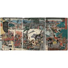 Japanese Print "Uesugi Kenshin Charges at the Takeda Generals (Kenshin Takeda no hatamoto e rannyû no zu)" by Utagawa Kunisada, 歌川国貞 (Utagawa Kunisada I (Toyokuni III))