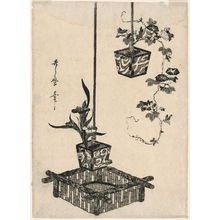 Kitagawa Utamaro: Flower Arrangements with Morning Glories and Iris - Museum of Fine Arts