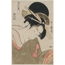 Kitagawa Utamaro: The Habit of Bashfulness (Omohayuki kuse), from the series Seven Bad Habits (Nakute nana kuse) - Museum of Fine Arts