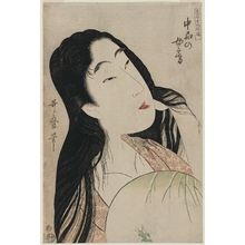喜多川歌麿: A Wife of the Middle Rank (Chûbon no nyôbô), from the series A Guide to Women's Contemporary Styles (Tôsei onna fûzoku tsû) - ボストン美術館