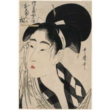 Kitagawa Utamaro: The Face of Oshun, Wife of Denbei (Denbei nyôbô Oshun ga sô) - Museum of Fine Arts