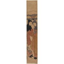 Isoda Koryusai: Couple Sharing an Umbrella in Snow - Museum of Fine Arts