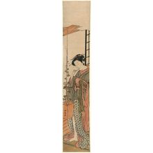 Isoda Koryusai: Young Woman Admiring Morning Glories - Museum of Fine Arts