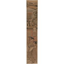 Utagawa Toyonobu: Couple Visiting a Hall of Votive PIctures (Ema) - Museum of Fine Arts